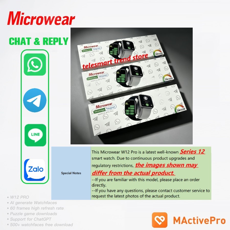 Smartwatch M Active - Smartwatch Top Amoled Watch12pro W12pro Microwear
