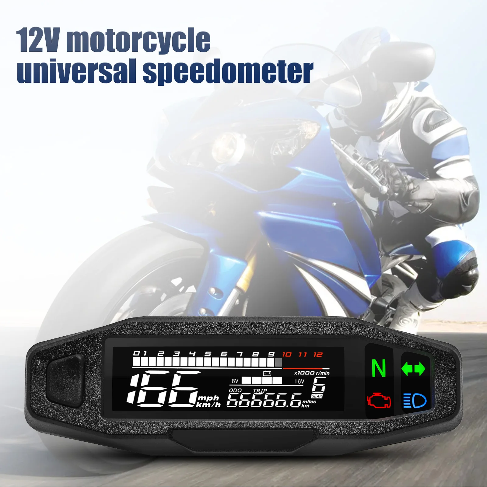 Smartwatch Universal - Medidor digital universal instrumento moto velocímetro