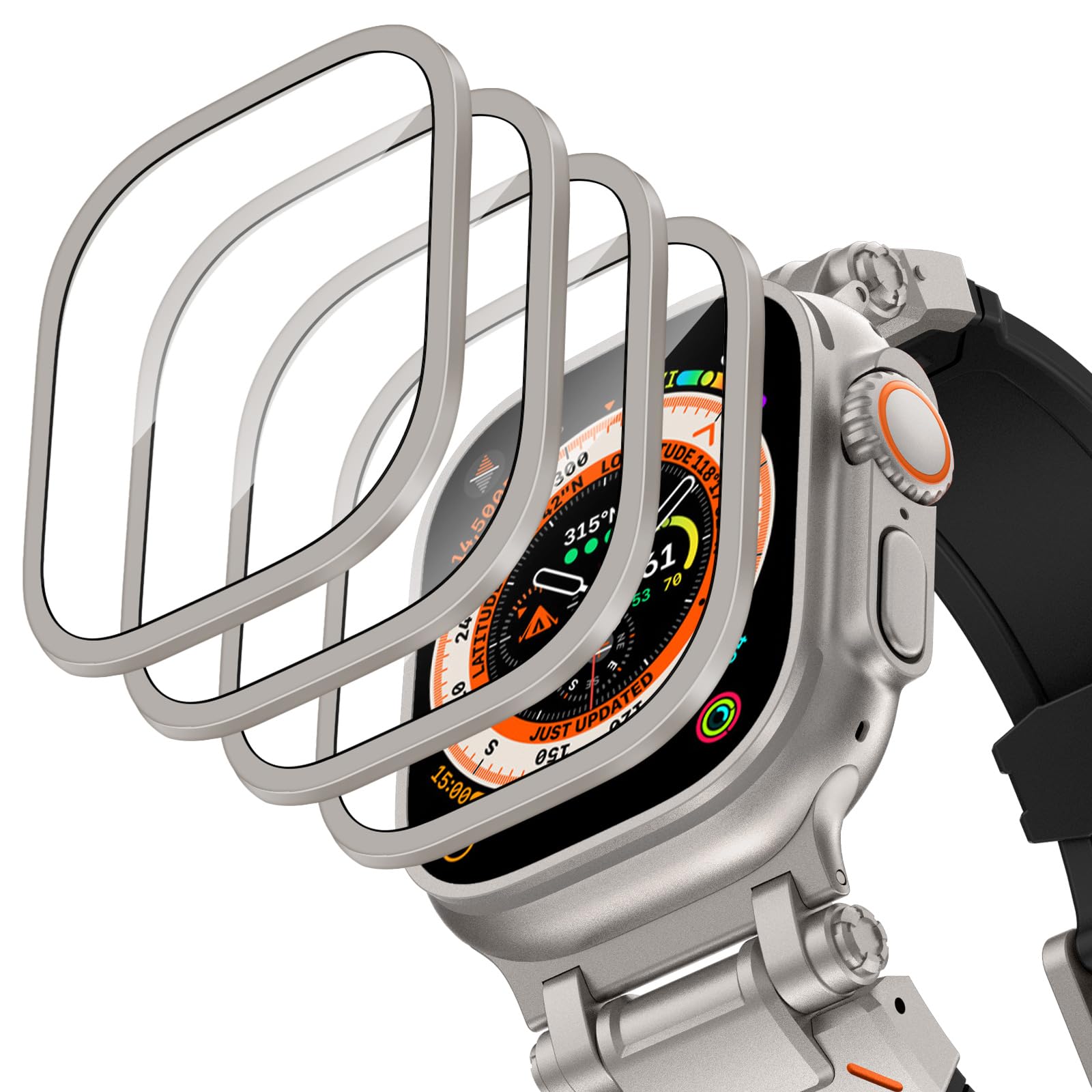 Smartwatch Straps & Accessories - Capa de liga de alumínio +