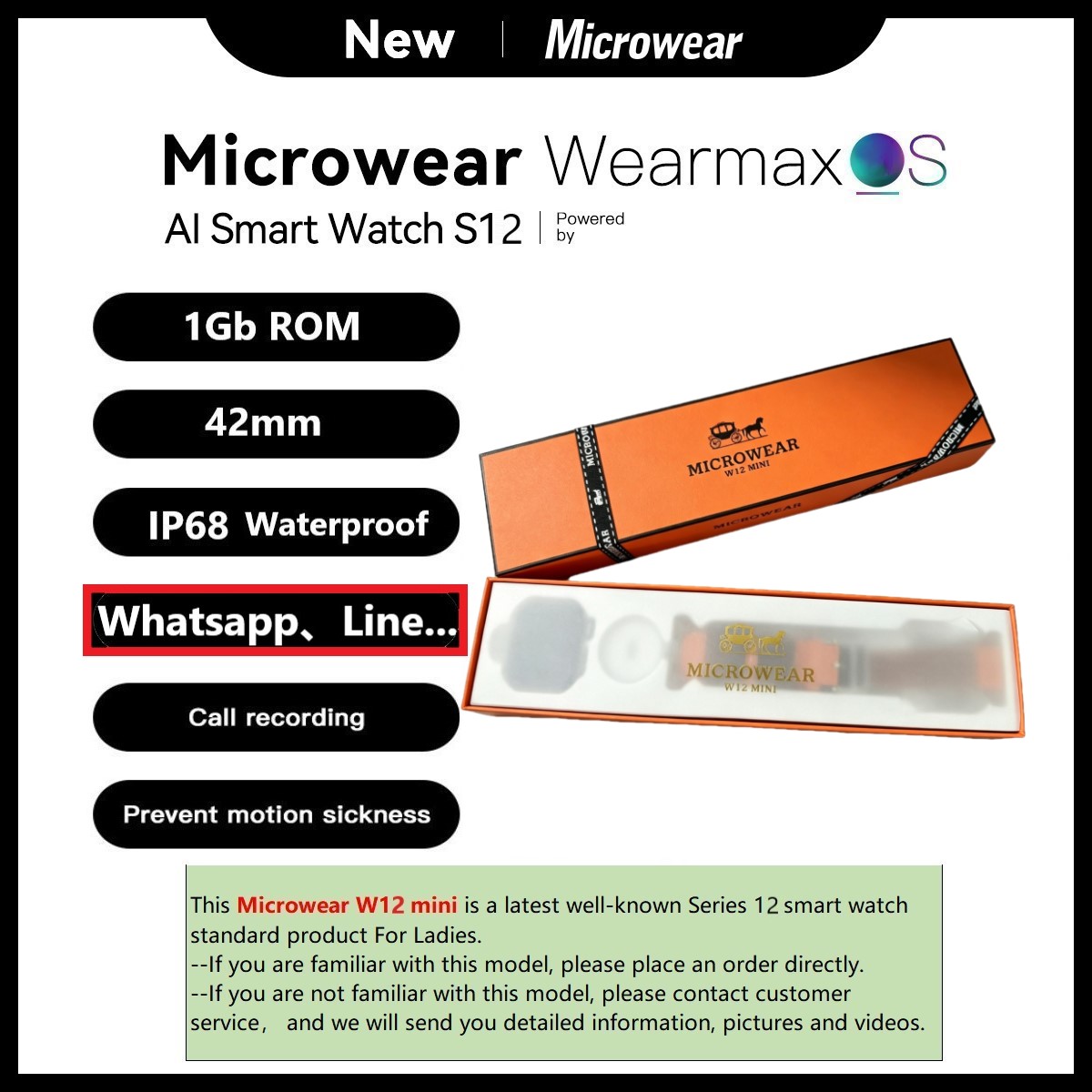 Smartwatch M Active - Relógio Inteligente Feminino Microwear W12mini W11mini