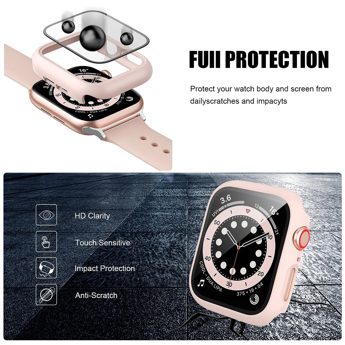 Vidro Temperado e Capa para Ap - Smartwatch Straps & Accessories avaliação e preço